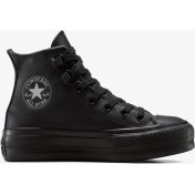 Resim Converse Chuck Taylor All Star Lift Leather High Top Kadın Siyah SNEAKER.001 