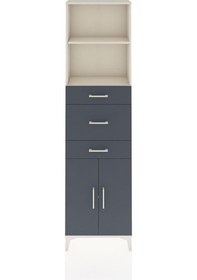 Resim Arges Dolap 3 Raflı 3 Çekmeceli 2 Kapaklı 60x30x221 Aytaşı-antrasit Aytası 