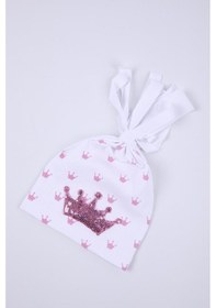 Resim Babyhola Kız Erkek Bebek Taç Baskı Bere Şapka 3'lü Set Yenidoğan 0-3 Ay Hediyelik 1256 Çok Renkli 