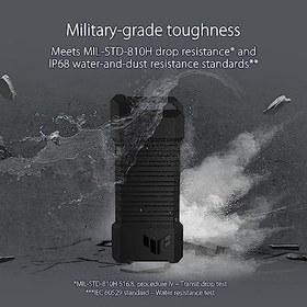 Resim ASUS TUF Gaming AS1000 1TB Taşınabilir SSD— Sıvı ve Toz Koruması IP68, MIL-STD-810H, NTI Backup Now EZ software hediyeli - USB3.2 GEN2 Tip-C (10 Gbps), USB-C'den C'ye kablo 