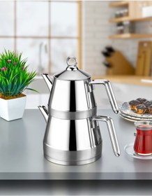 Resim Silver Aile Boy Çelik Çaydanlık 