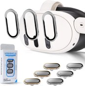 Resim WAOYER Oculus Meta Quest 3 Aksesuarlarıyla Uyumlu 2 Paket Kamera Lens Koruyucu, İnce 9H Temperli Cam, Alaşım Çerçeve Çizilmez, Yüksek Çözünürlüklü, Kılıf Dostu (Şerit+Altın) 