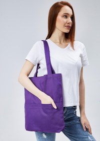 Resim 3 Cepli Koyu Mor Gabardin Çanta 