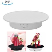 Resim Novahub 20cm Usb Elektrikli Döner Stand, 8kg Yük, Beyaz Kadife Taban Video Çekim Aksesuarları Pikap İçin 