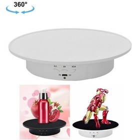 Resim Novahub 20cm Usb Elektrikli Döner Stand, 8kg Yük, Beyaz Kadife Taban Video Çekim Aksesuarları Pikap İçin 