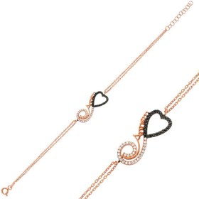Resim Silver Rose Heart Infinity Mom Bracelet for Women 