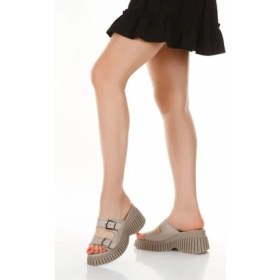 Resim İnyola Shoes Kadın Hakiki Deri Dolgu Topuklu Terlik 6286 