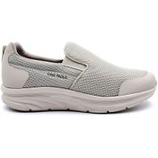 Resim KİNG PAOLO Memory Foam Erkek Tekstil Bej Renk Bağcıksız Spor Yürüyüş Ayakkabı 
