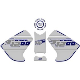 Resim GP Kompozit Yamaha Tenere 1200 2011-2020 Uyumlu Tank Pad Seti Mavi-Gri 