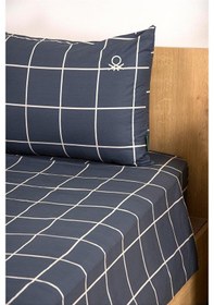 Resim Benetton Gri Çizgili Çift Kişilik Ranforce Nevresim Seti Çizgili 