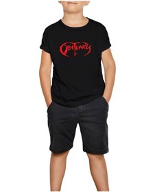 Resim Obituary Logo Red Siyah Çocuk Tişört Siyah 