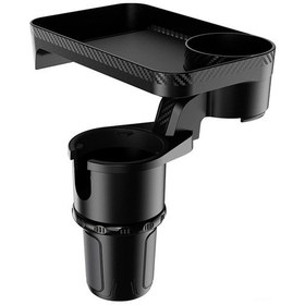 Resim Lemestar Araç İçin Genişletilebilir Çift Bardak Tutucu - 360 Döner Abs Malzeme Telefon Ve İçecek Taşıyıcı, Yemek/parça Depolama Tepsisi Büyük Boy 