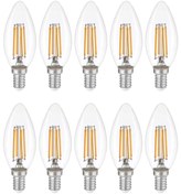 Resim Edison 10 Adet Gün Işığı Renk Düz Buji Ampul E14 Duy Mum Ampül 10 Adet İnce Duy 