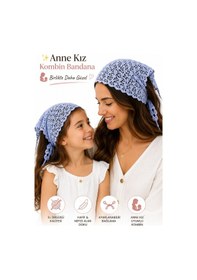 Resim Anne Kız Kombin Bandana El Örgüsü Saç Bandı Bohem Stil Ayarlanabilir 2li Set Mor 