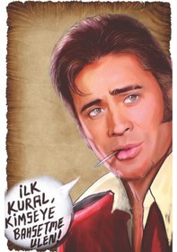 Resim Yeşilçam Stili İlk Kural: Bahsetme Ulen Karakter Retro Ahşap Tablo 