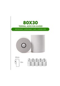 Resim 80x30 50 Adisyon Rulosu Adisyon Kağıdı Termal Pos Kağıdı 5 Paket 