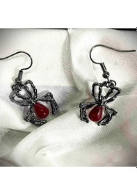 Resim Dükkan Design Tiny Red Spider Küpe Antrasit 