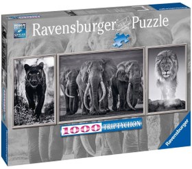 Resim Ravensburger 1000 Parça Puzzle Panter Fil Aslan 167296 