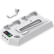 Resim Data Frog Sony Ps5 Slim / Playstation 5 Optik Sürücü / Dijital Versiyon Oyun Konsolu Soğutma Standı Şarj Tabanı - Beyaz 