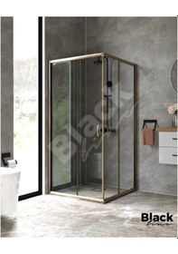 Resim Blackline Bronz Köşe Duşakabin 5Mm Temperli Cam H:190 110 x 130 CM 