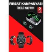 Resim Tws Bluetooth Kulaklık ve Akıllı Saat Uyku Takibi Nabız Ölçer Uzun Pil Ömrü 