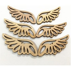 Resim 40 Adet Melek Kanatları Günlük Renkli Ahşap Cips Gözeneksiz Yama Çocuk Yapboz Malzemeleri C1 40pc 