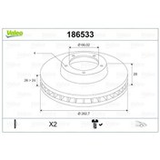 Resim VALEO 186533 1606400380 4249J1 (WC371713) (Fiyat:2 Adet İçindir) 