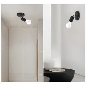 Resim Riolight Modern Krom Mafsal Hareketli Başlık 1xe27 Duylu Siyah Metal Spot Duvar Aplik Siyah 