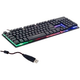 Resim Hello Hl-18744 Metal Kasa Rgb Işıklı Kablolu Oyuncu Q Klavye Zyg-800 4434 