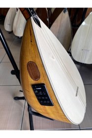 Resim Bircanmüzik Fishmanli Profesyonel Yaprak Dut Kısa Sap Bağlama (soft kılıf, yedek tel ve mızrap hediye) 