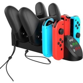 Resim Oyun Denetleyicisi Şarj Cihazı Şarj Dock Standı Station Tutucu Nintendo Anahtarı Kontrol Oyunu Konsolu ile Gösterge | Gamepads (Siyah) (Yurt Dışından) 