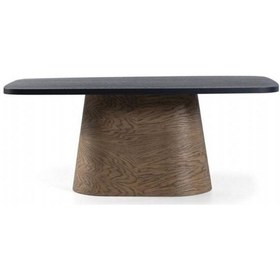 Resim Barocco İtalyan Still Oval Ahşap Yemek Masası 100x180 Ceviz - Siyah 
