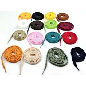 Resim Foottab Renkli Yassı Spor Ayakkabı Bağcığı 120 cm 