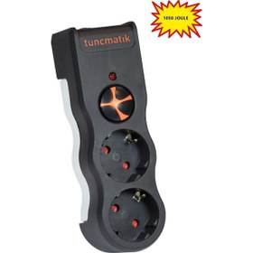 Resim Tunçmatik İkili Akım Korumalı Priz Anahtarlı Siyah Tsk19022 1050 Joule 