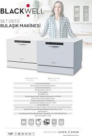 Resim Voit Garantisi ile Blackwell 6 Programlı Beyaz Set Üstü Bulaşık Makinesi Gri 