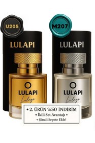 Resim Lulapi U205 Kikre & M207 Aventure 50 ML | 2'li Parfüm Seti | Unisex & Erkek | Yüksek Kalıcılık | Özel Seri 