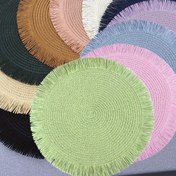 Resim 1/2/4 adet Bohemian Tassel Placemats - Renkli Fringe ile Canlı Yuvarlak Kağıt Dekoru, Rustik Partiler, Düğünler ve Zarif Yemek Ayetleri için İdeal, Düğün Masası Dekoru | Bohemian Tarzı | Dayanıklı Placemats, Bohemian Dekor 