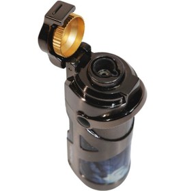 Resim Parmida Tek Torch Pürmüz Gunmetal-mavi Desenli Metal Puro Çakmağı 