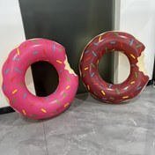 Resim 1 Adet Şişme Donut Yüzme Halkası - Hızlı Şişen & Stabil, Pembe ve Kahverengi Sprinkles Desenli, Yetişkinler ve Çocuklar İçin Sağlam Malzeme, Havuz, Plaj, Göl, Doğum Günü Partileri için İdeal Yazlık Oyuncağı, Dayanıklı Havuz Aksesuarı, Eğlenceli Tasarım 