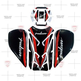 Resim Bajaj Pulsar Tank Pad Seti Kırmızı Siyah 4 Parça 