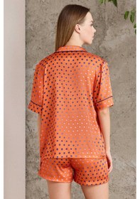 Resim Pierre Cardin 1225 Kadın Empirme Saten 3'lü Şort Takım-sunset Turuncu 