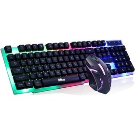 Resim Mkey MK-111 LED Kablolu Oyuncu Klavye Mouse Set 