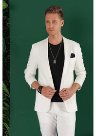 Resim Efor C 643 Slim Fit Ekru Spor Ceket Ekru 