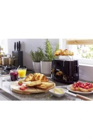 Resim Daily Tost Makinesi - 2 Dilim, 8 Ayar Erişim. Entegre Hamur Isıtıcısı, Kompakt Tasarım, Otomatik Durma, Geniş Yuva, Siyah (HD2581/90) 