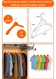 Resim Ceket Askısı 45 Cm Turuncu Elbise Gömlek Palto Askısı Gardırop Mağaza Askılığı 5 Adet Diğer 