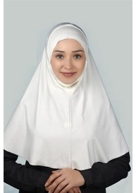 Resim Altobeh Hazır Türban Peçeli Pratik Eşarp Tesettür Nikaplı Hijab - Namaz Örtüsü Sufle (XL) - Ekru 