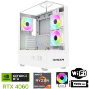 Resim XASER Xsr1095 Ryzen 7 5700X 32GB Ram 1TB M.2 NVMe SSD 8GB RTX4060 Beyaz Oyuncu Masaüstü Bilgisayarı 