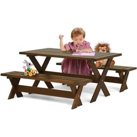 Resim Vendy Çocuk Piknik Masa Takımı - Minik Çocuklara Özel Tasarım Kahverengi 