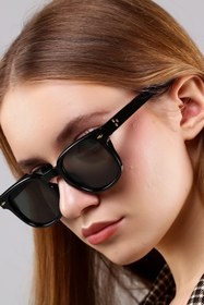 Resim Zevahir Unisex Siyah Köşeli Güneş Gözlüğü 