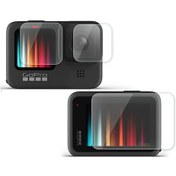 Resim Gopro9 İçin 1 Takım-ekran Koruyucu Gopro Hero 10 9 Siyah 3 Adet Ekran Lens Ultra Temizle Temperli Cam Go Pro 2020 Eylem Kamera Aksesuarları 